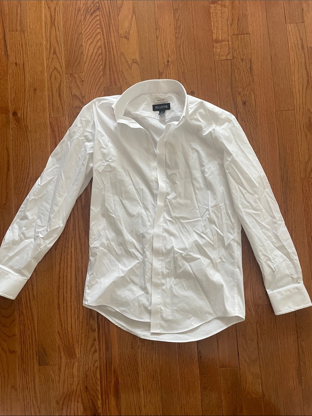 Jos. A. Bank White Long-Sleeve Dress Shirt - Spread Collar